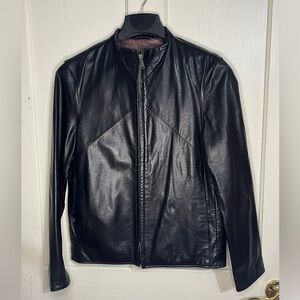 Banana Republic leather zip jacket, S